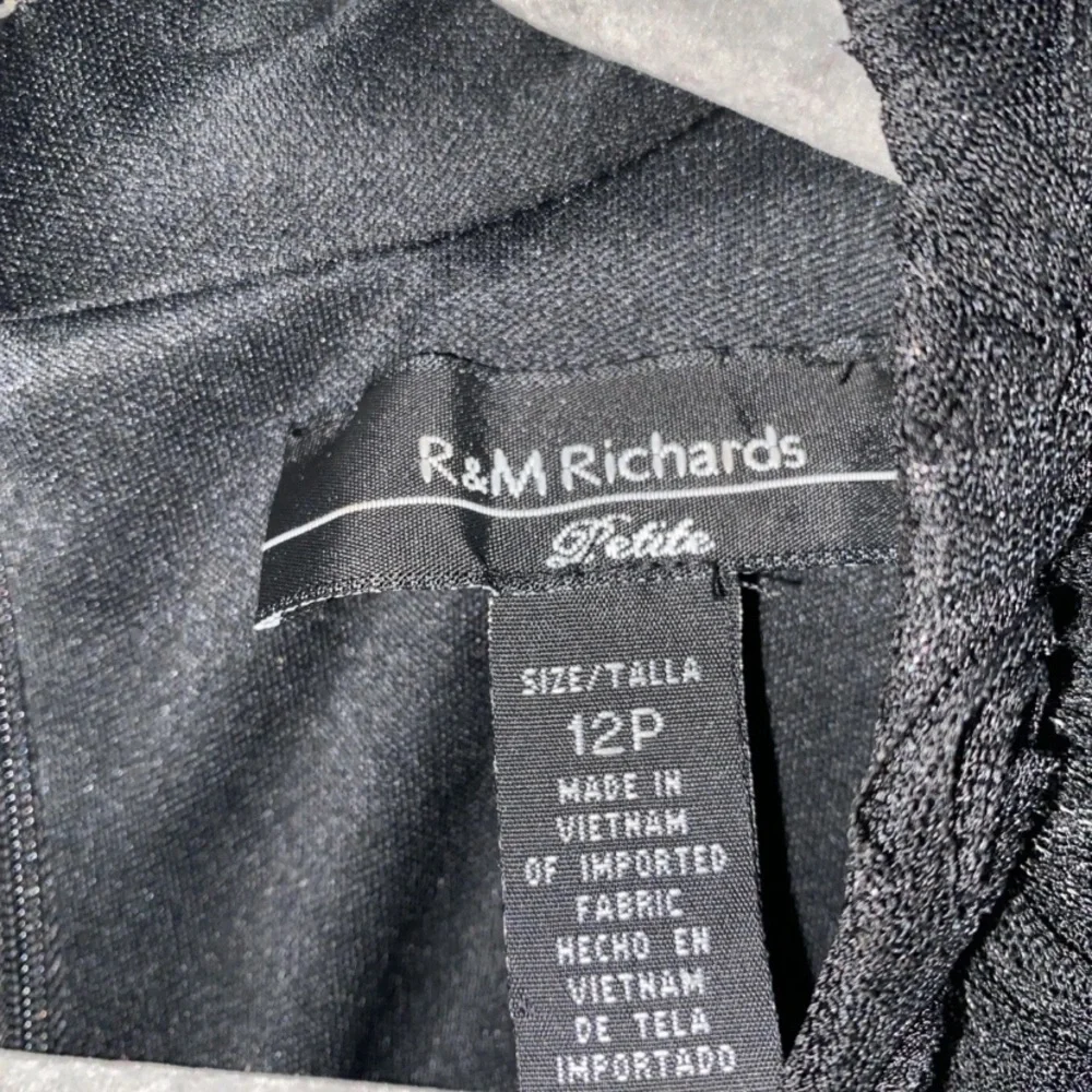R&M Richards‎ 12P 12 Petite Black Cocktail Dress